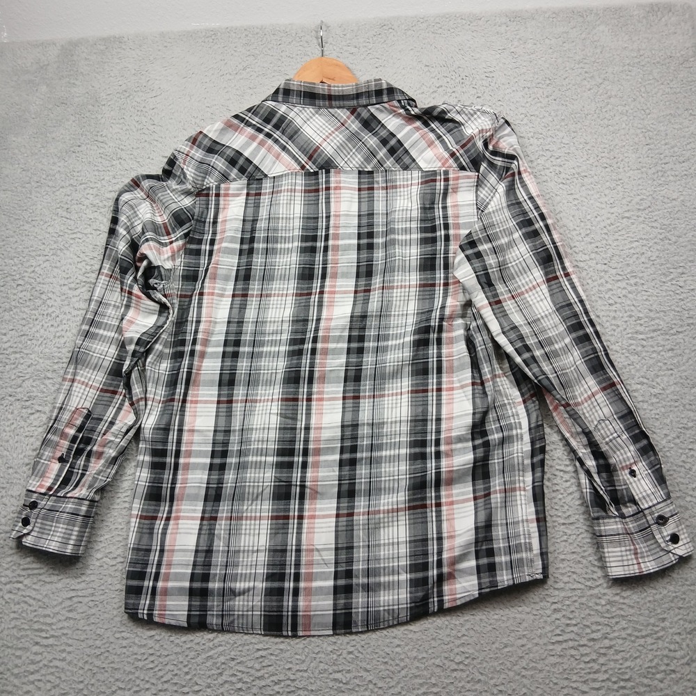 Oakley Plaid Button‎ Up Shirt Men's XL Black Gray Red Long Sleeve Casual Western - Picture 3 of 9